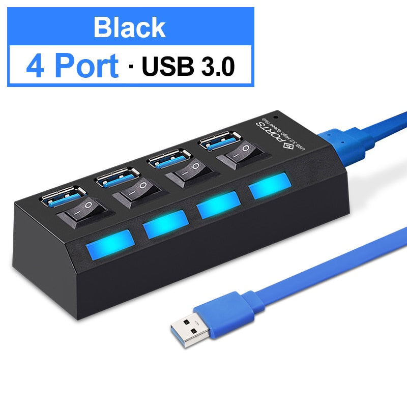 USB Hub 3.0 Hub USB 3 0 Multi USB Splitter USB 3 Hab Use Power Adapter USB 2.0 Hub 4/7 Port With Switch Computer Accessories