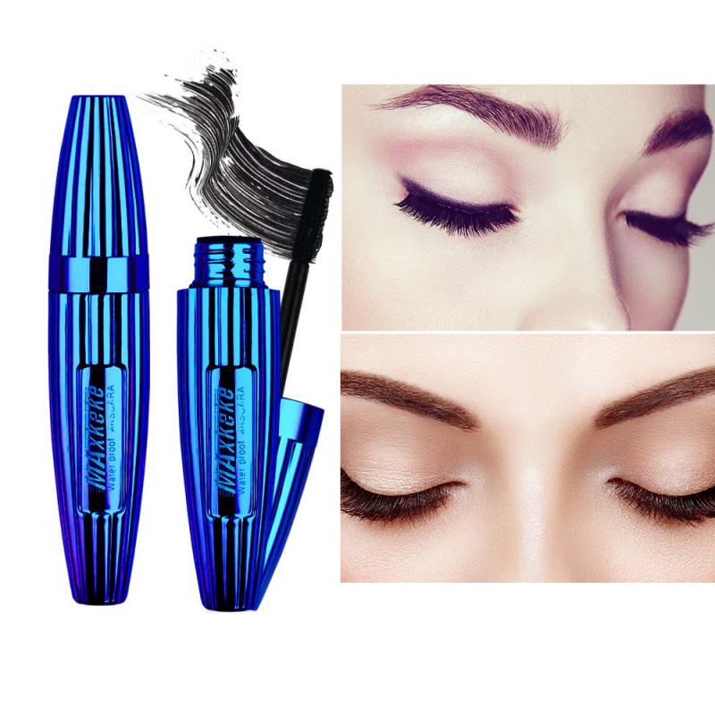 Makeup Mascara Waterproof Non Staining Grind 4D Silk Fiber Eyelash Mascara Thick Curling Lengthening Eye Make Up Cosmetics TSLM2