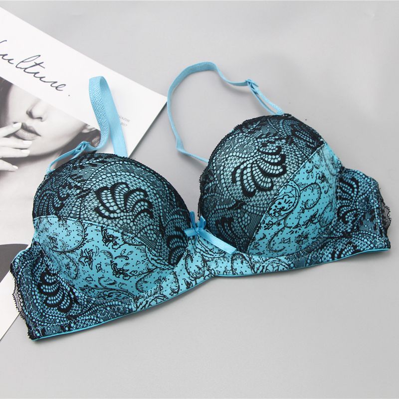 2022 New BCDE Cup Embroidered Lace Up Bras Plus Size Women 34 36 38 40 42 Brassiere Printing Style Female Lingerie