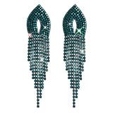 2022 New Trendy Crystal Long Tassel Earrings Blue Rhinestone Waterdrop Dangle Drop Earrings Eardrop For Women Jewelry Gift