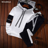 Men's Sweatshirt Sets Pullover+Trousers Tracksuit 2 Piece Pant Plain Streetwear Boy Hoodies Joggers Suit Male Clothing Promotion