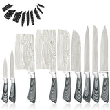 Sowoll 8pcs Kitchen Knives Tool Set 8'' Knife Storage Chef Chopping Santoku Knife Meat Fish Cooking Tool Set Full Tang Blade