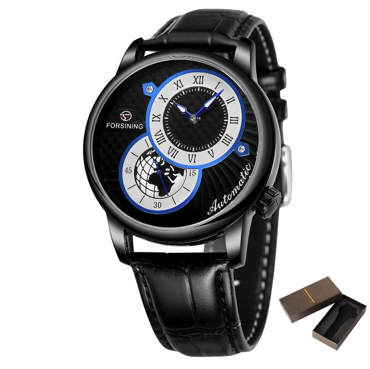 New FORSINING FSG8201 Men's Watch Waterproof Mechanical Mens Watches Leather Belt Luxury Business Automatic Watch Men Wristwatch