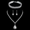 TREAZY Silver Color Rhinestone Crystal Bridal Jewelry Sets for Women Necklace Earrings Bracelet Set Wedding Jewelry Accessories