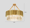 Luxury Plated Gold Metal Led Pendant Lights E14 Lustre K9 Crystal Luminarias Dining Room Straight Pendant Lamp Lighting Fixtures
