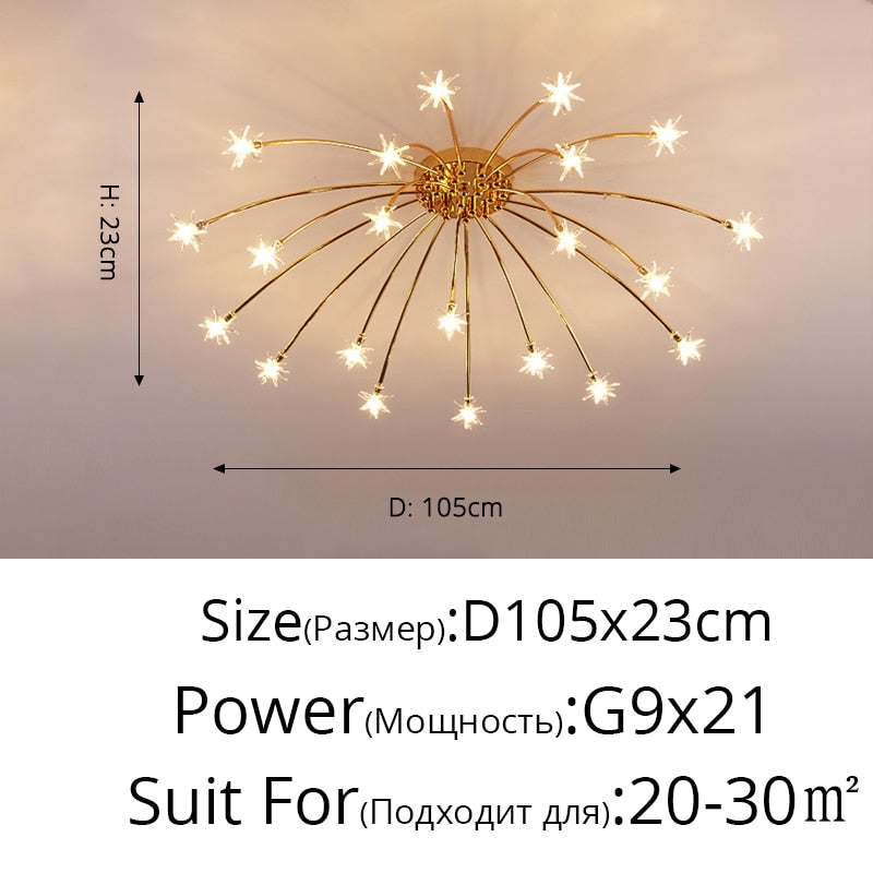 Dimmable Holding Flowers Deco Fixture Modern LED Chandeliers Lights Living Dining Room Bedroom Hall Hotel Lamps Indoor Lighting