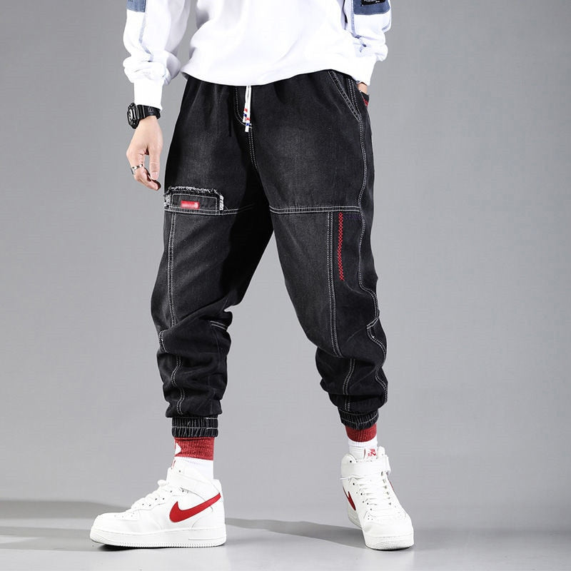 Streetwear Hip Hop Cargo Pants Men's jeans Cargo Pants Elastic Harun pants Joggers Pants In Autumn and Winter