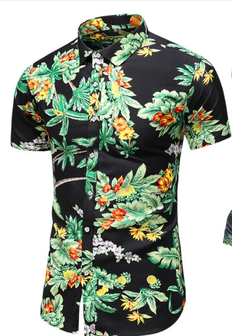 Fashion 9 Style Design Short Sleeve Casual Shirt Men's Print Beach Blouse 2022 Summer Clothing Plus Asian Size M-XXXL 4XL 5XL