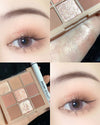 DIKALU Milk Tea 9 Color Eyeshadow Palette Daily Pearly Matte Eyeshadow Waterproof Shimmer Glitter Eye Shadow Palette Makeup