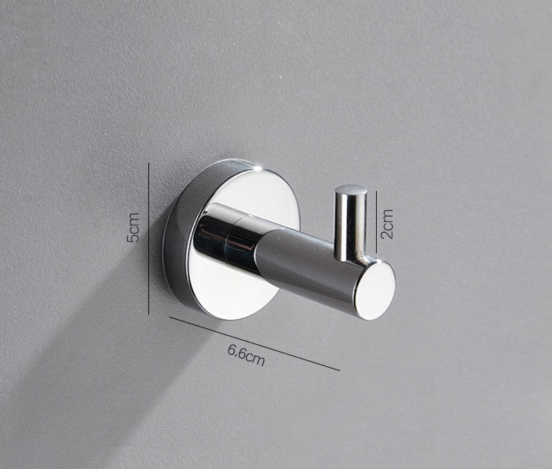 Chrome Polished Stainless Steel Single Robe Hook Wall Mounted Towel Hook Clothes Hook Bathroom Hardware