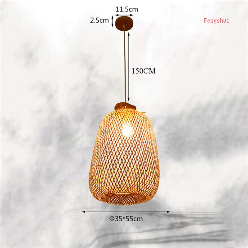 Modern Art Pendant Lights Vintage Bamboo Lamp Restaurant Rattan Pendant Lamp for Living Room Hanging Kitchen Lamp Light Fixtures