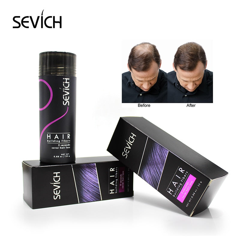 Sevich Hair Fiber Set 25g Hair Building Fiber + Applicator Keratin Fiber Hair Spray Thinning Thickening Hair Growth Treat