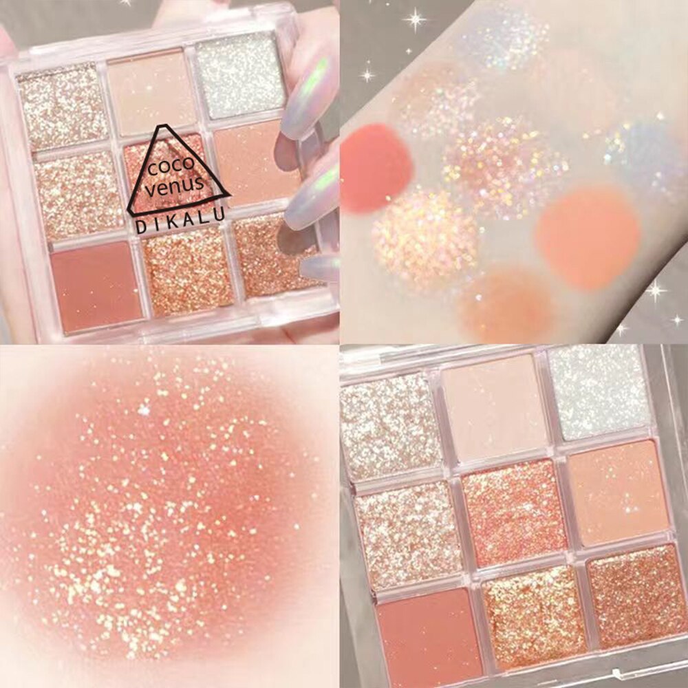 Fashion 9Colors Eyeshadow Palette Matte Naked Glitter Silky Powder The Shadows Foggy Makeup Portable Lasting Eye Korea Cosmetics