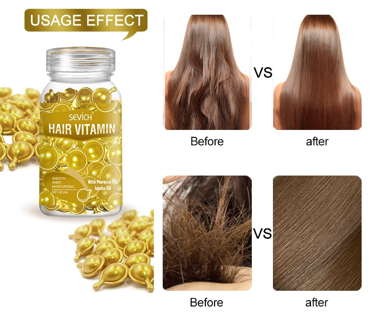 Hair Vitamin Keratin Complex Oil Hair Care Silky Hair Mask Repair Damaged Hair Capsule Serum Repair Hair Moroccan Treatment Oil