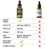GPGP Greenpeople Liquid Vitamin D3 + K2 Drops Improves Immunity&Memory Strengthens Bones Protects Heart Vitamin Supplement
