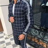 2022 New gyms Men's Sets 2 Pieces Sets Tracksuit Men's Jackets+Pants suit Sportwear Gentlemen Plaid Mens Sports Suit men Clothes