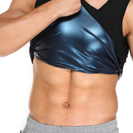 Men Sweat Sauna Shaper Waist Trainer Tummy Belly Compression Shirt Weight Loss Corset Fat Burning Fitness Slim Sweat Pro Polymer