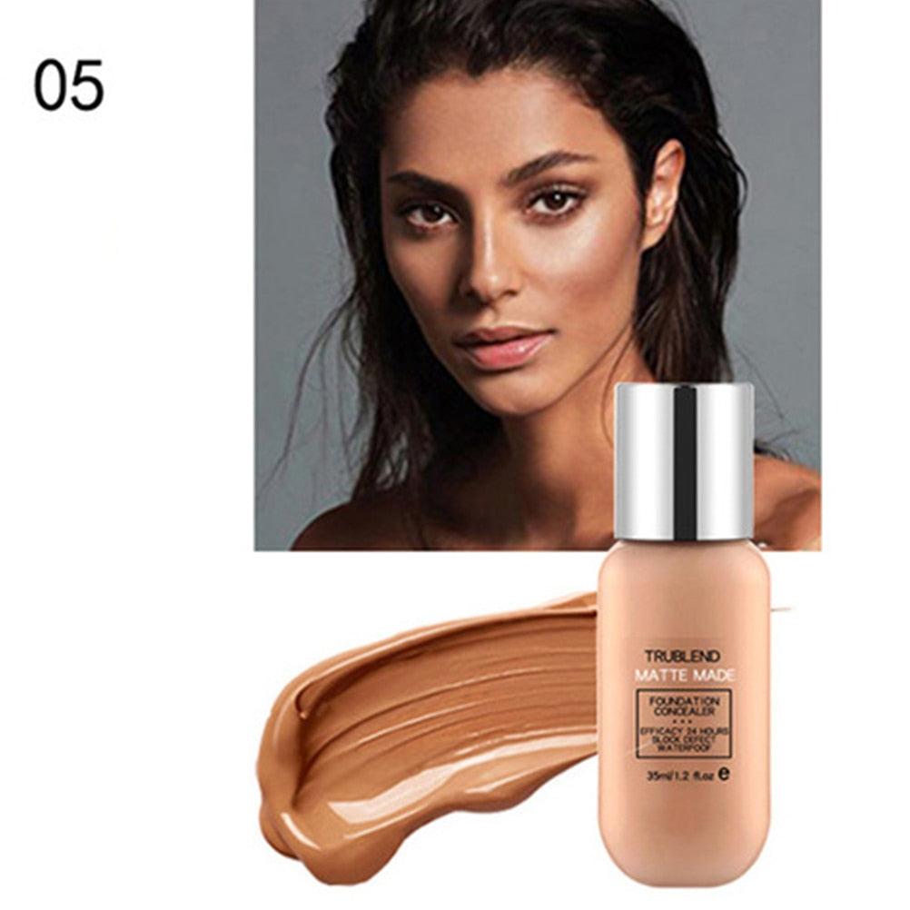 35ml Makeup Foundation Liquid Long-Lasting Full Coverage Face Concealer Base Matte Cushion Foundation Cosmetic BB CC Cream