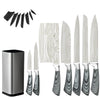 Sowoll 8pcs Kitchen Knives Tool Set 8'' Knife Storage Chef Chopping Santoku Knife Meat Fish Cooking Tool Set Full Tang Blade