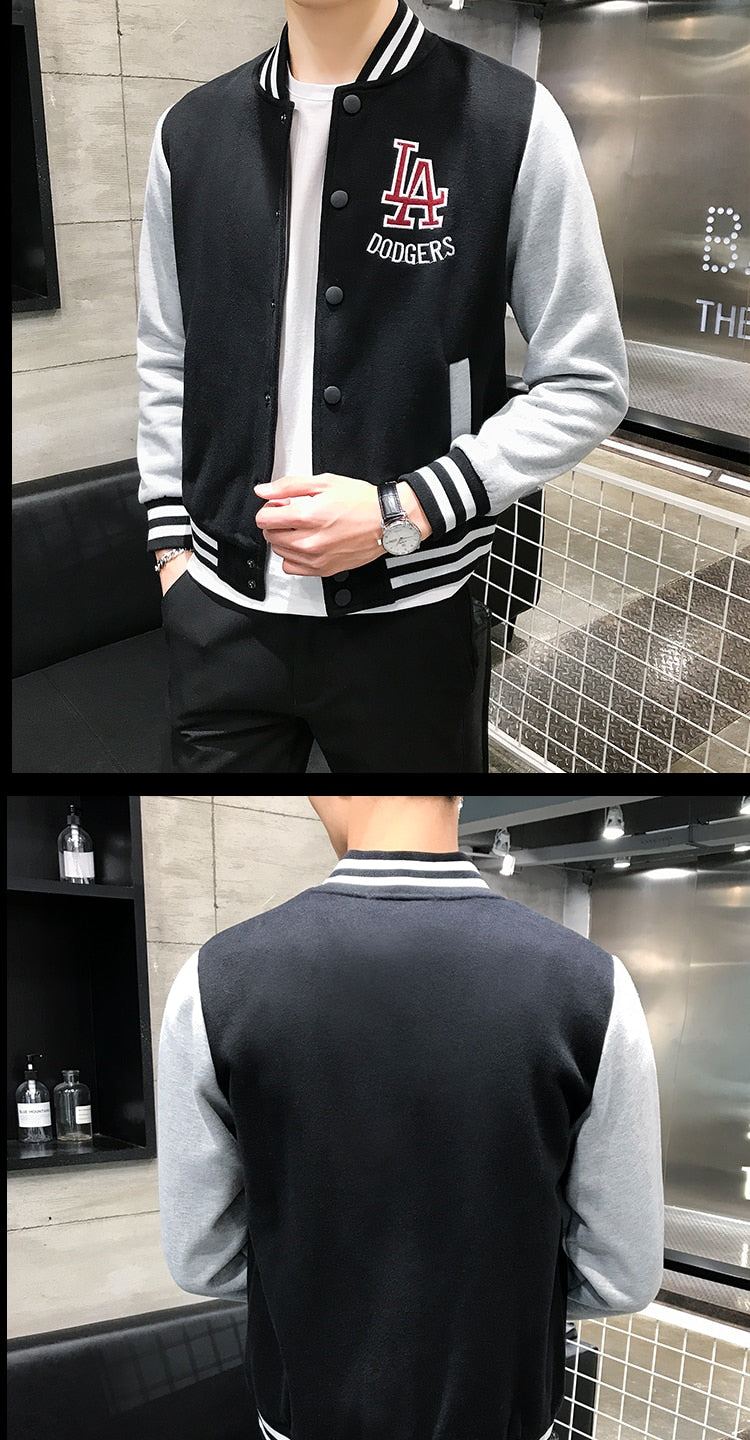 Supzoom New Arrival Letter Rib Sleeve Cotton Embroidery Logo Single Breasted Casual Bomber Baseball Jacket Loose Cardigan Coat