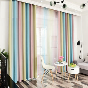 Simple European curtains for Living Room Stripe Blackout Curtains for Bedroom Chiffon Terylene for dining room Curtain Yarn