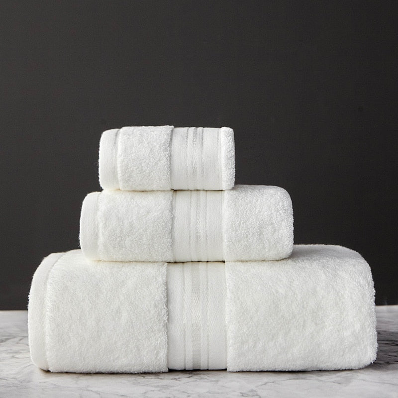 New Egyptian Cotton Towel Bath Towel Of Three Sets Solid Color Thicken Bathroom Towels Set Soft Comfortable Available Separately