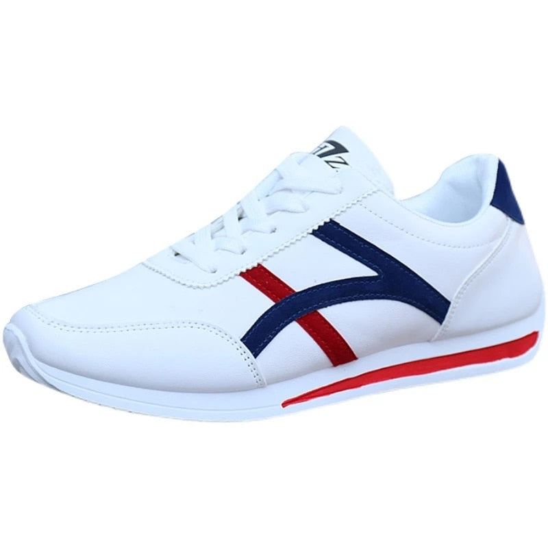 New Men's Shoes Fashion Leather Non-Slip White Shoes Casual Sports Shoes Men's Round Toe Low-Top Comfortable Running Shoes 2021