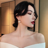 2020 South Korea New Fashion Baroque Pearl Earrings Temperament Personality Versatile Pendant Earrings Elegant Jewelry For Women
