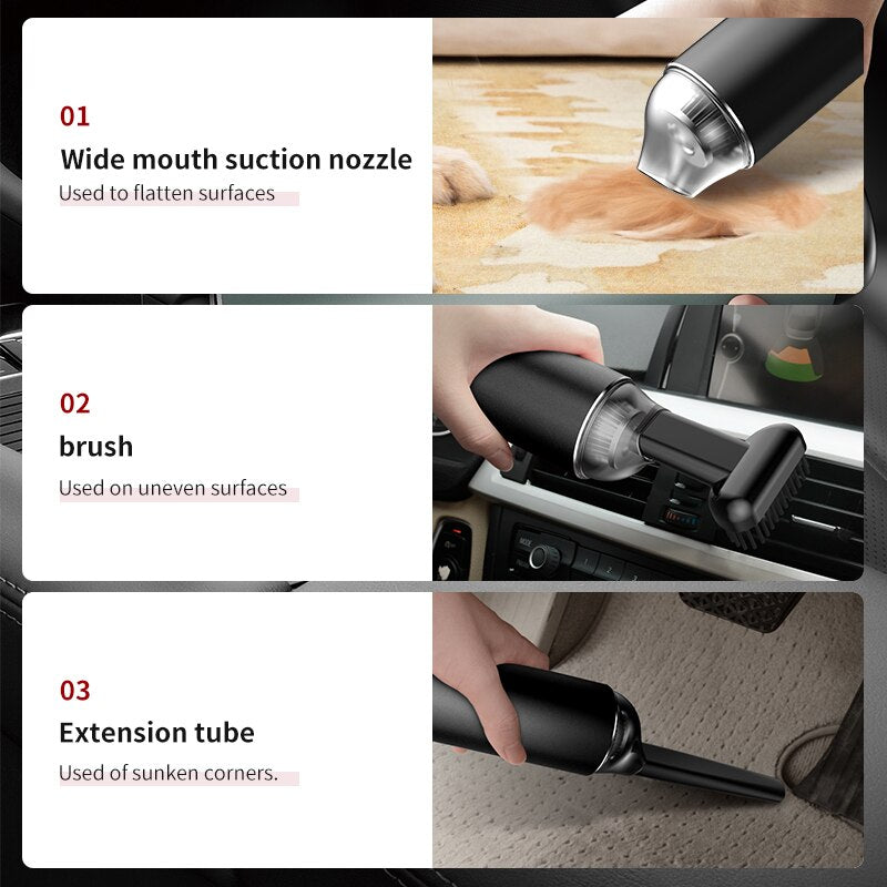 Car Vacuum Cleaner car Wireless Portable Handheld Super suction Mini Vacuum Cleaners for Car Aspirator AUTO Interior Cleaning