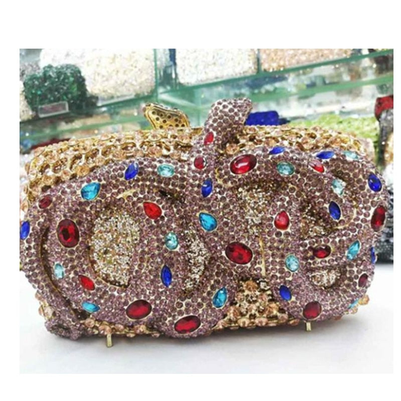 XIYUAN AB Silver Rhinestone Crystal Clutch Luxury Women's Evening Wedding Party Clutches Female Handbags Small Phone Case Bags