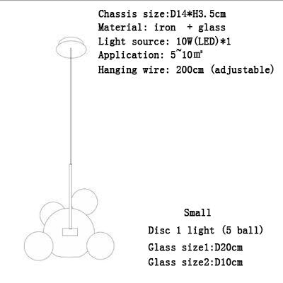 Modern minimalist clothing store bar counter ball glass chandelier restaurant staircase light creative personality spherical bub