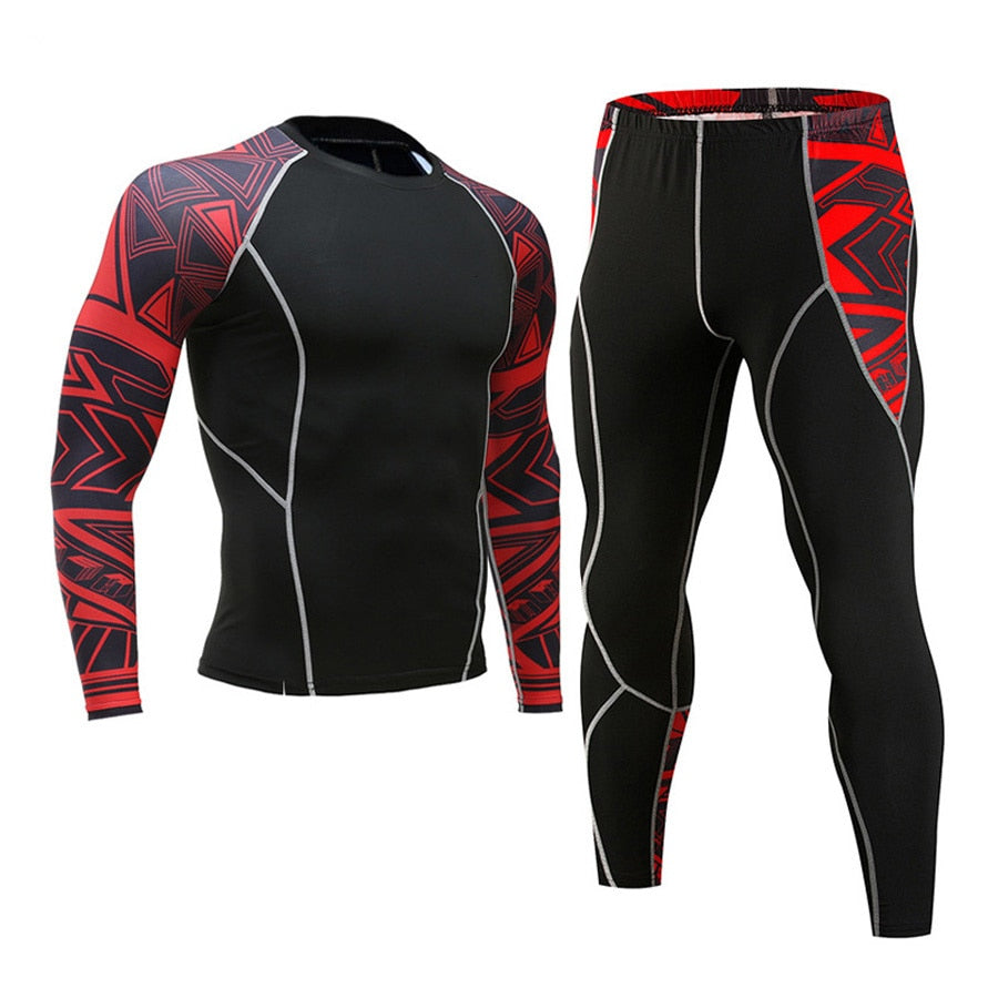 Men's Compression Sportswear Suits Gym Tights Training Clothes Workout Jogging Sports Set Running Rashguard Tracksuit For Men