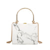 fashion marble box women handbags designer chains shoulder crossbody bags luxury pu leather lady evening clutch bag female purse