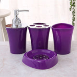 4Pcs/Set Bathroom Accessories Plastic Soap Dispenser Dish Toothbrush Holder Mouth Cup Home Decoration