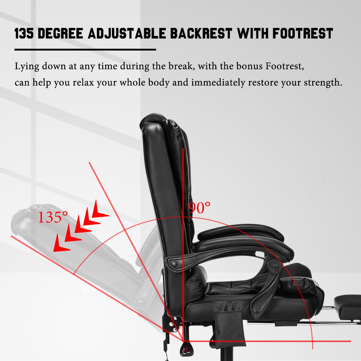 Computer Office Chair Gaming Adjustable Desk Chair Home Leather Executive Swivel Gamer Chair Lifting Rotatable Armchair Footrest