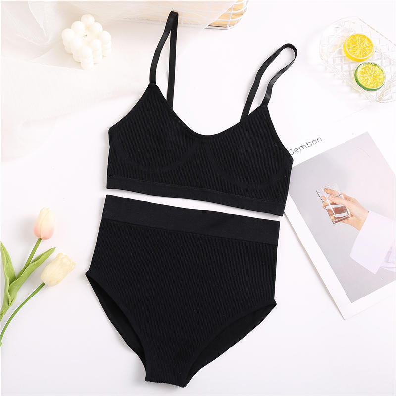 Women Bra Set Panties Sexy Push Up Bralette Female Fitness Seamless Underwear Sports Lingerie Brassiere Set Tank Crop Tops S-XL