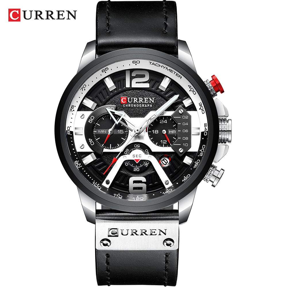 Wristwatch Mens CURREN Top Brand Luxury Sports Watch Men Fashion Leather Chronograph Watches with Date for Men Male Clock