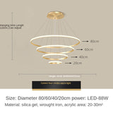 Dining Room Led Ceiling Chandelier Modern Creative Personality Restaurant Table Lights Luxury Living Material Hardware + Acrylic