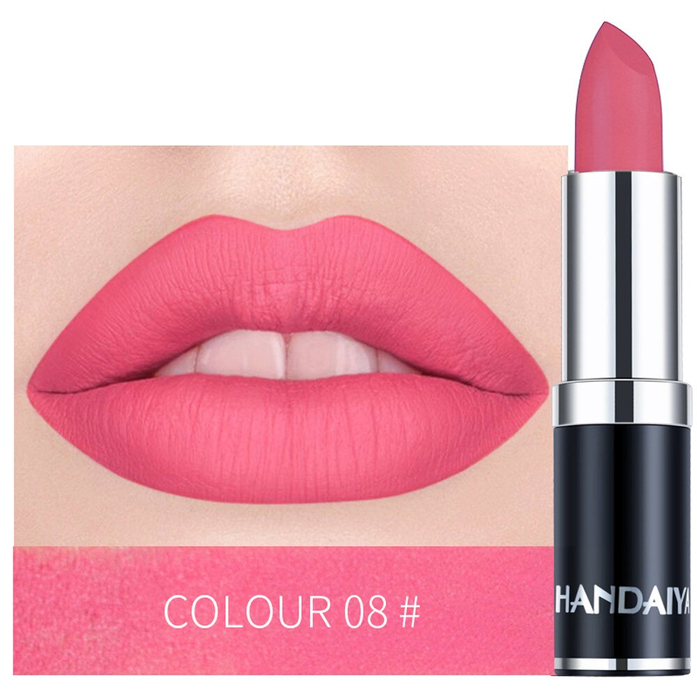 1PC Nude Waterproof Lipstick Matte Pumpkin Color Lipstick Vitamin E Moisturizing Water-Resistant Profissional Lipstick Maquillaj