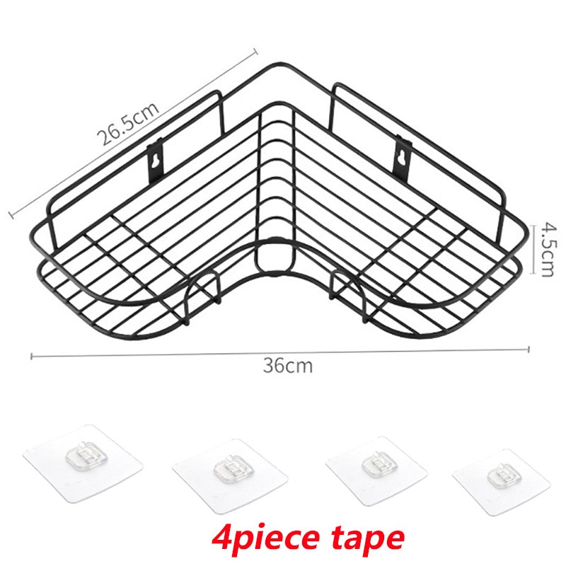 Bathroom Shelf Corner Bathroom Organizer Basket Wall Mounted Shelves ,Shower Shampoo Storage Rack Corner Shelf in the Bath