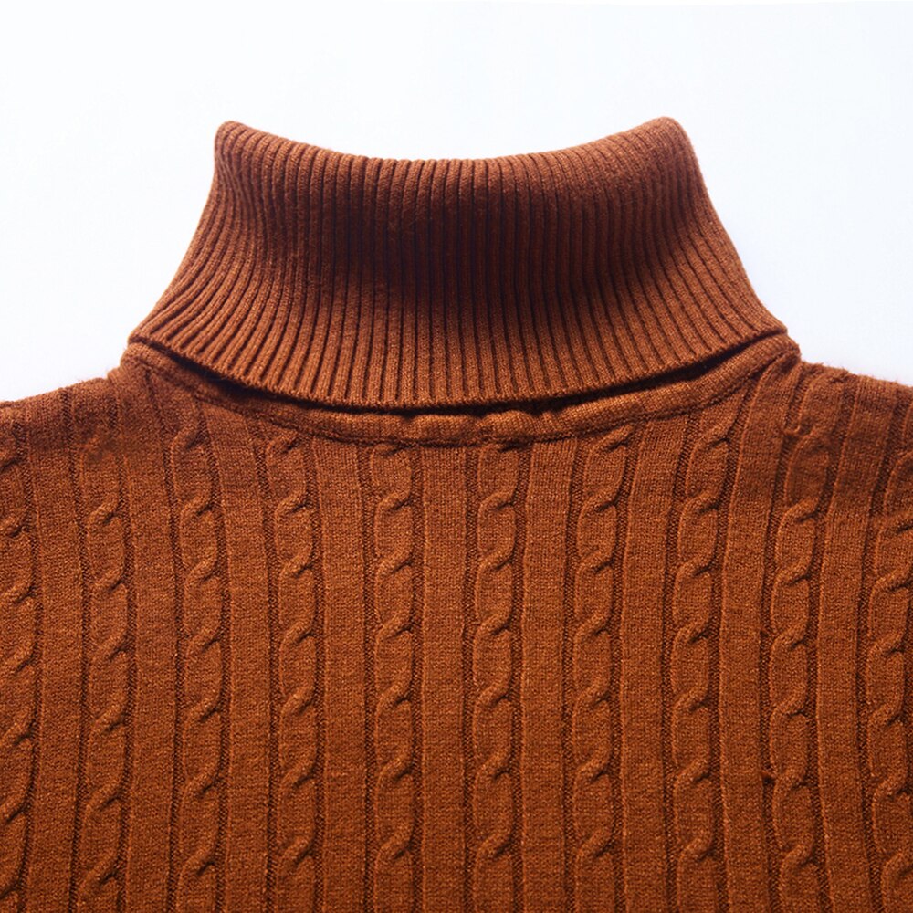 2021 New Casual Knitted Turtleneck Sweater Men Pullover Clothing Fashion Clothes Knit Winter Warm Mens Sweaters Pullovers 81332