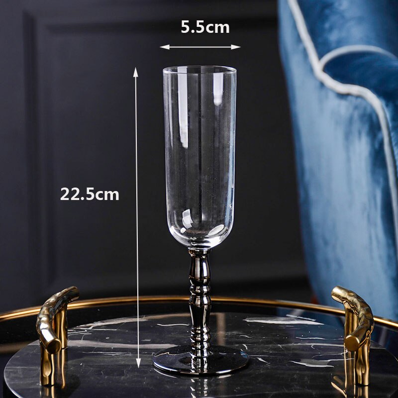 High quality Crystal glass cup golden side Goblet Wine Cup Champagne Glasses Creative Bar party hotel Home Drinking Ware