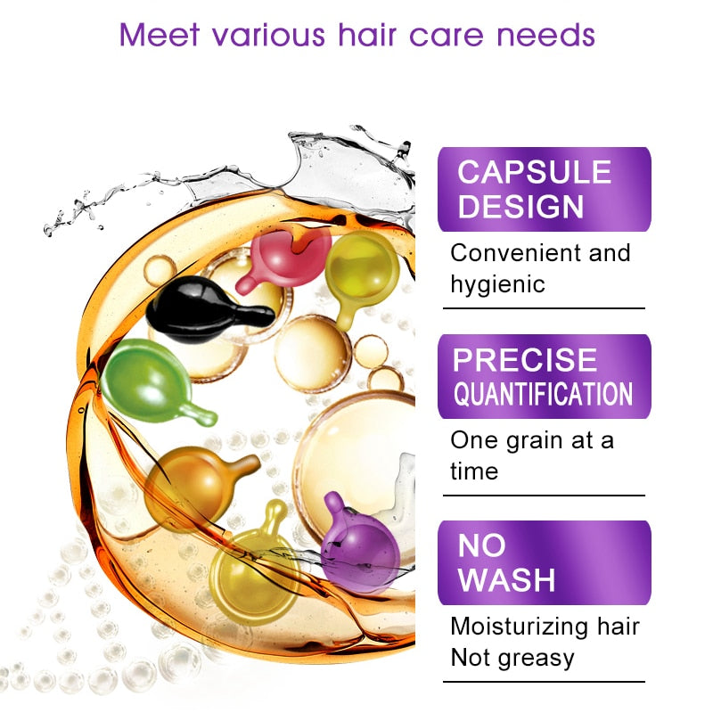 Hair Vitamin Keratin Complex Oil Hair Care Silky Hair Mask Repair Damaged Hair Capsule Serum Repair Hair Moroccan Treatment Oil