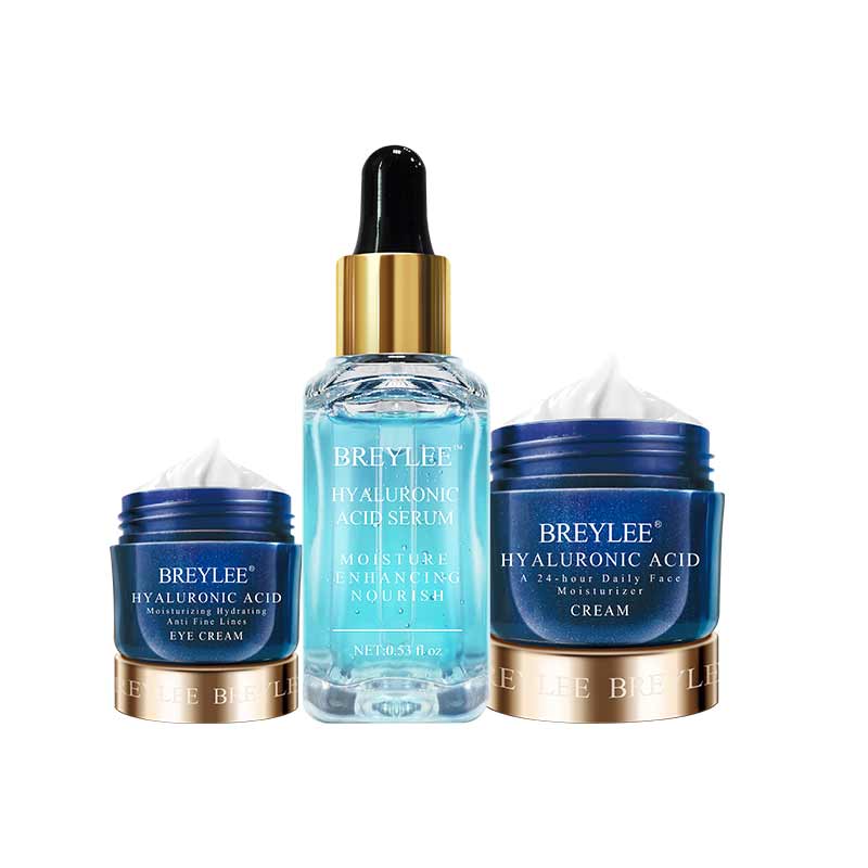 BREYLEE Hyaluronic Acid Moisturizing Set Serum Eye Cream Facial Cream Repairing Dryness Rough Whitening Face Skin Care