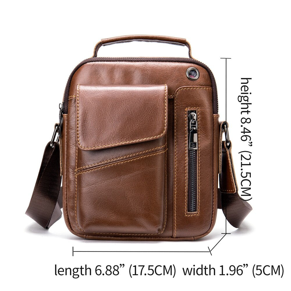 WESTAL Bag Men Leather Men's Shoulder Bag Zip Mens Messanger Crossbody Bags for Men Desinger Bags Small Men's Leather Handbags