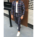 2022 New gyms Men's Sets 2 Pieces Sets Tracksuit Men's Jackets+Pants suit Sportwear Gentlemen Plaid Mens Sports Suit men Clothes