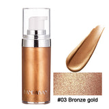 Hot sell bronze pearl white pearlescent fluorescent liquid highlighter spray illuminates the face and body to brighten highlight