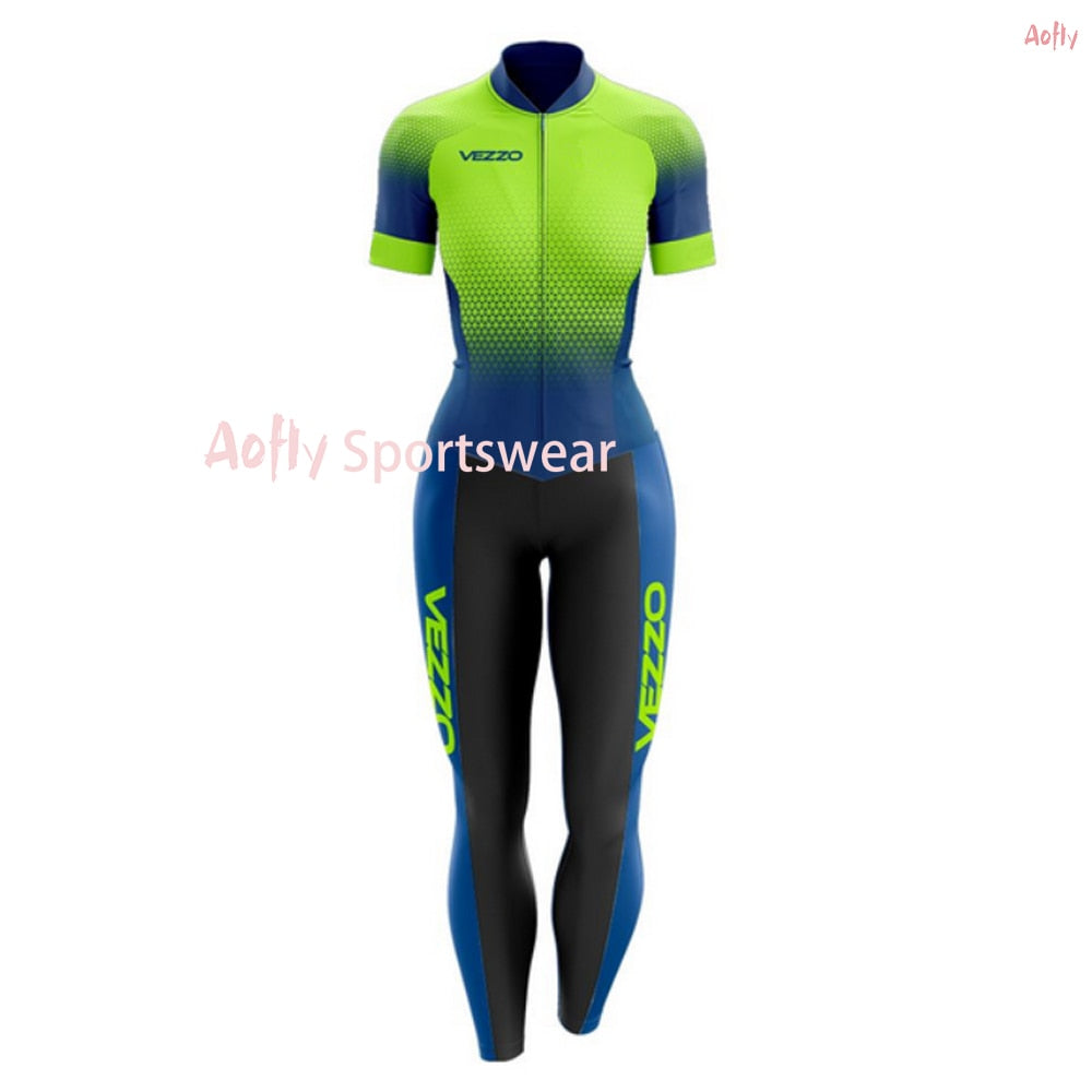 VEZZ0 Women's Cycling Suit Female Cyclist Macaquito Bike Clothes Short Sleeve Dress Long Pants Professional Full Gel Nail Kit PP