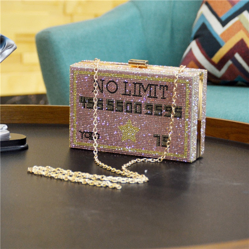 Bling Money Purses and Handbags for Women Luxury Designer Rhinestone Diamond Evening Clutch Bag for Wedding Party ZD2101