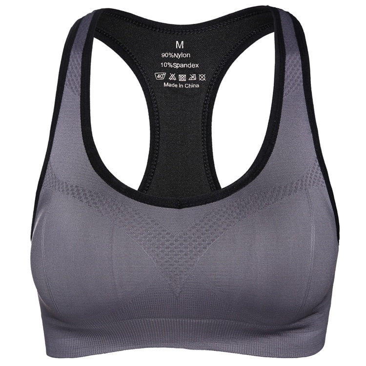 Women Sports Bras Fitness Top Running Vest Yoga Bras Gym Mujer Padded Push Up Breathable Soutien Sport Full Cup Top Female